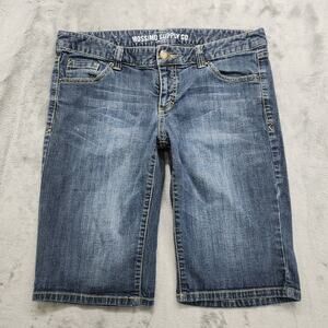 Mossimo Supply Co Shorts Womens 13 Juniors Blue Low Rise Bermuda Fit 6‎ Stretch